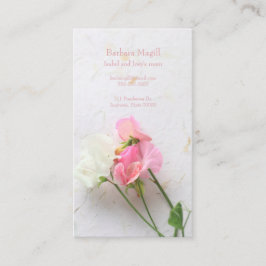 ピンクそして白人のスイートピーのお母さん コーリングカード