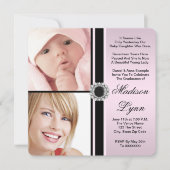 ピンクその後と今の写真の卒業 招待状 (正面)