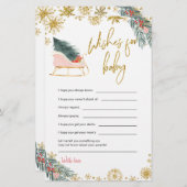 ピンクそりのクリスマスの赤ちゃんシャワーベビー (正面/裏面)