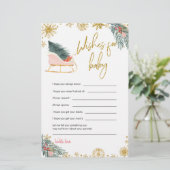 ピンクそりのクリスマスの赤ちゃんシャワーベビー (スタンド正面)