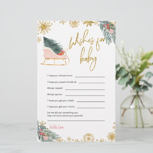 ピンクそりのクリスマスの赤ちゃんシャワーベビー (スタンド正面)