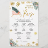 ピンクそりの冬の赤ちゃんシャワーあなたの財布の中に (正面)