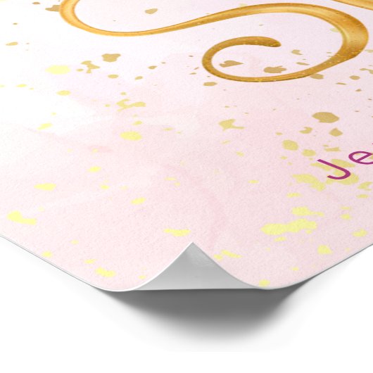 ピンクそりの冬の赤ちゃんシャワー歓迎ポスター ポスター (角)