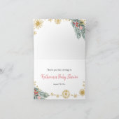 ピンクそりの赤ちゃんシャワー喜びの小さなバンドル サンキューカード (内部)