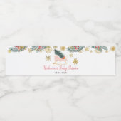 ピンクそりの赤ちゃんシャワー喜びの小さなバンドル ペットボトルラベル (シングルラベル)