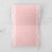 ピンクだが任意の色のダマスクを選ビクトリアン択 招待状 (内部)