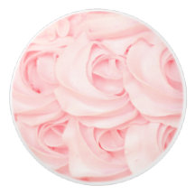 ピンクつや消しバラセラミックノブ