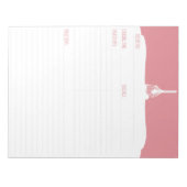 ピンクつや消しベーキングレシピメモ帳 ノートパッド (正面)