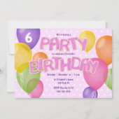 ピンクつや消し切り出しクッキー女の子の誕生日 招待状 (正面)