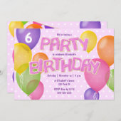 ピンクつや消し切り出しクッキー女の子の誕生日 招待状 (正面/裏面)