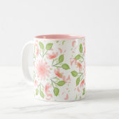 ピンクつる植物 ツートーンマグカップ (正面左)