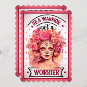 ピンクでかわいいスカル サンキューカード (正面/裏面)