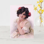 ピンクでかわいらしい カード (黄色い花)