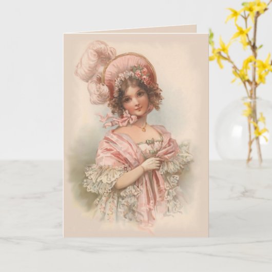 ピンクでかわいらしい カード (黄色い花)