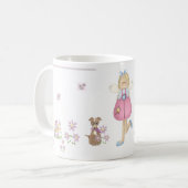 ピンクでかわいらしい コーヒーマグカップ (正面左)