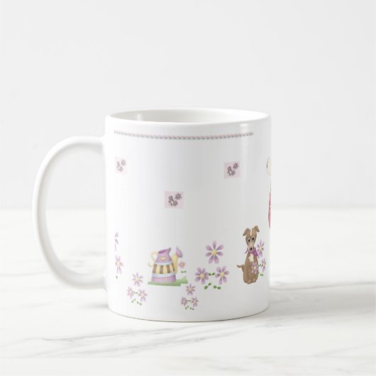 ピンクでかわいらしい コーヒーマグカップ (左)