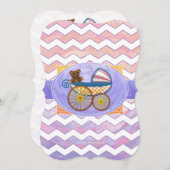 ピンクでにおいの赤ちゃんグッズ 招待状 (正面/裏面)