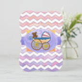 ピンクでにおいの赤ちゃんグッズ 招待状 (スタンド正面)