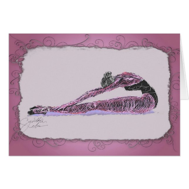 ピンクで伸びているバレリーナ (正面横)