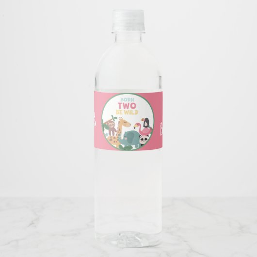 ピンクで生まれたワイルドでいこう  ペットボトルラベル (正面)