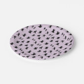 ピンクで黒い社交ダンスのダンサー ペーパープレート (アングル)