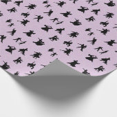 ピンクで黒い社交ダンスのダンサー ラッピングペーパー (角)