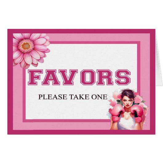 ピンクとかわいらしフローラの乳がん好意カード (正面横)