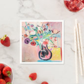 ピンクとかわいらしフローラカクテルナプキン スタンダードカクテルナプキン (インサイチュ)