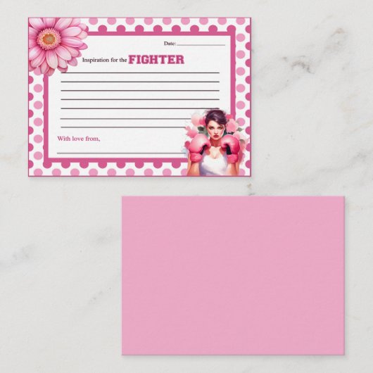 ピンクとかわいらしフローラ乳がんアドバイス ノートカード (正面/裏面)