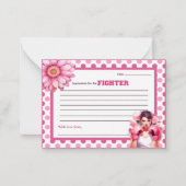 ピンクとかわいらしフローラ乳がんアドバイス ノートカード (正面)