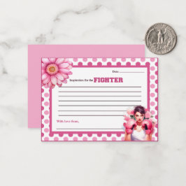 ピンクとかわいらしフローラ乳がんアドバイス ノートカード