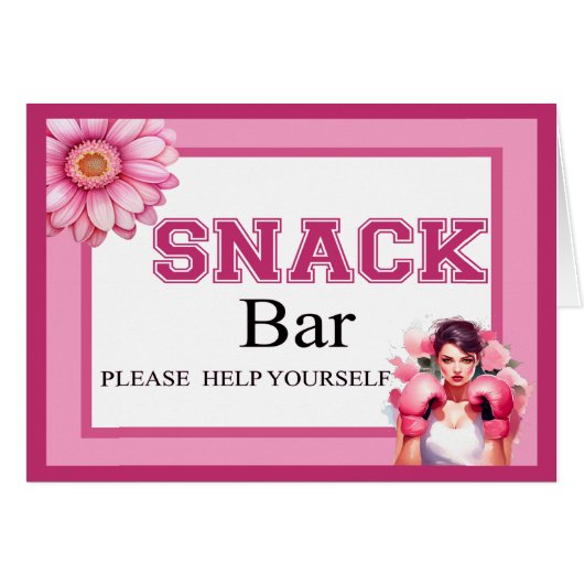 ピンクとかわいらしフローラ乳がんスナックカード (正面横)