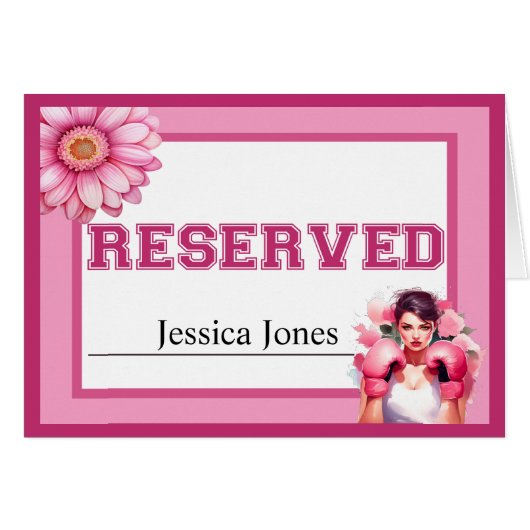 ピンクとかわいらしフローラ乳がん予約カード (正面横)