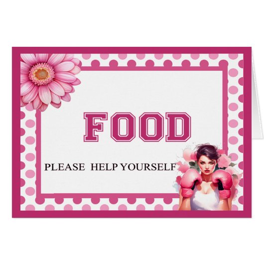 ピンクとかわいらしフローラ乳がん食品カード (正面横)