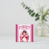 ピンクとかわいらしフローラ乳がん エンクロージャーカード (スタンド正面)