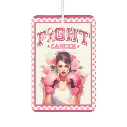 ピンクとかわいらしフローラ乳がん カーエアーフレッシュナー (正面)