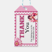 ピンクとかわいらしフローラ乳がん ギフトタグ (正面)