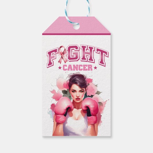 ピンクとかわいらしフローラ乳がん ギフトタグ (裏面)