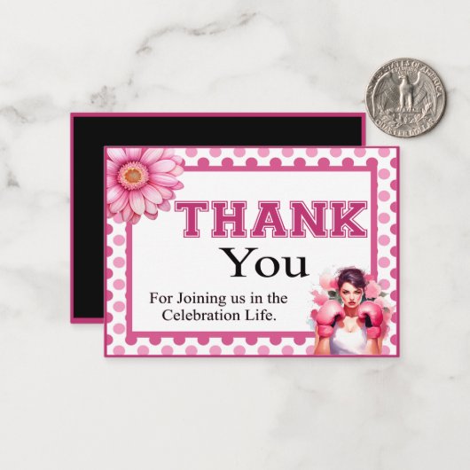 ピンクとかわいらしフローラ乳がん ノートカード (正面/裏面インサイチュ)