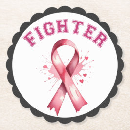 ピンクとかわいらしフローラ乳がん ペーパーコースター