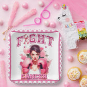 ピンクとかわいらしフローラ乳がん ペーパープレート (パーティー)