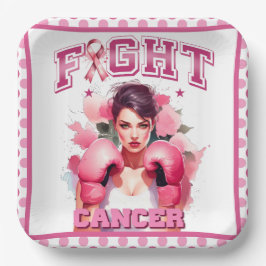 ピンクとかわいらしフローラ乳がん ペーパープレート