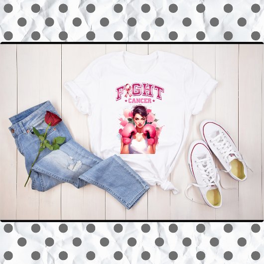 ピンクとかわいらしフローラ乳がん Tシャツ