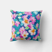 ピンクとかわいらし水色の花 クッション (裏面)