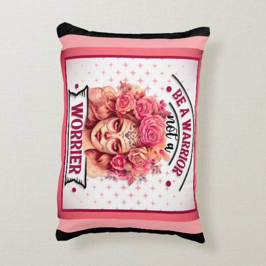 ピンクとかわいらし砂糖スカル アクセントクッション (裏面(縦))