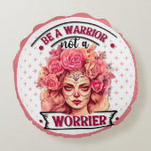 ピンクとかわいらし砂糖スカル ラウンドクッション (裏面)