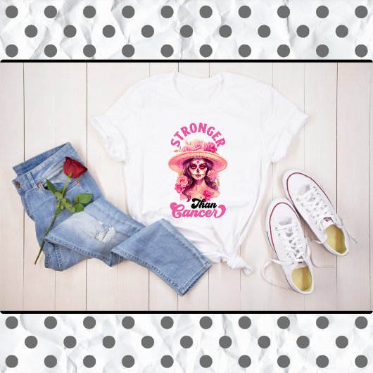 ピンクとかわいらし砂糖スカル Tシャツ