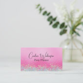 ピンクときらめく紙吹雪 名刺 (スタンド正面)