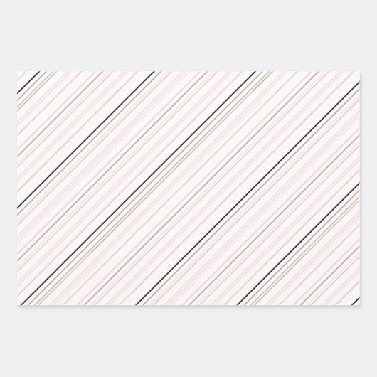 ピンクととプストライプレイドの猫の足 ラッピングペーパーシート (正面3)