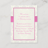 ピンクとアイボリーのダマスクのエンクロージャカード エンクロージャーカード (裏面)